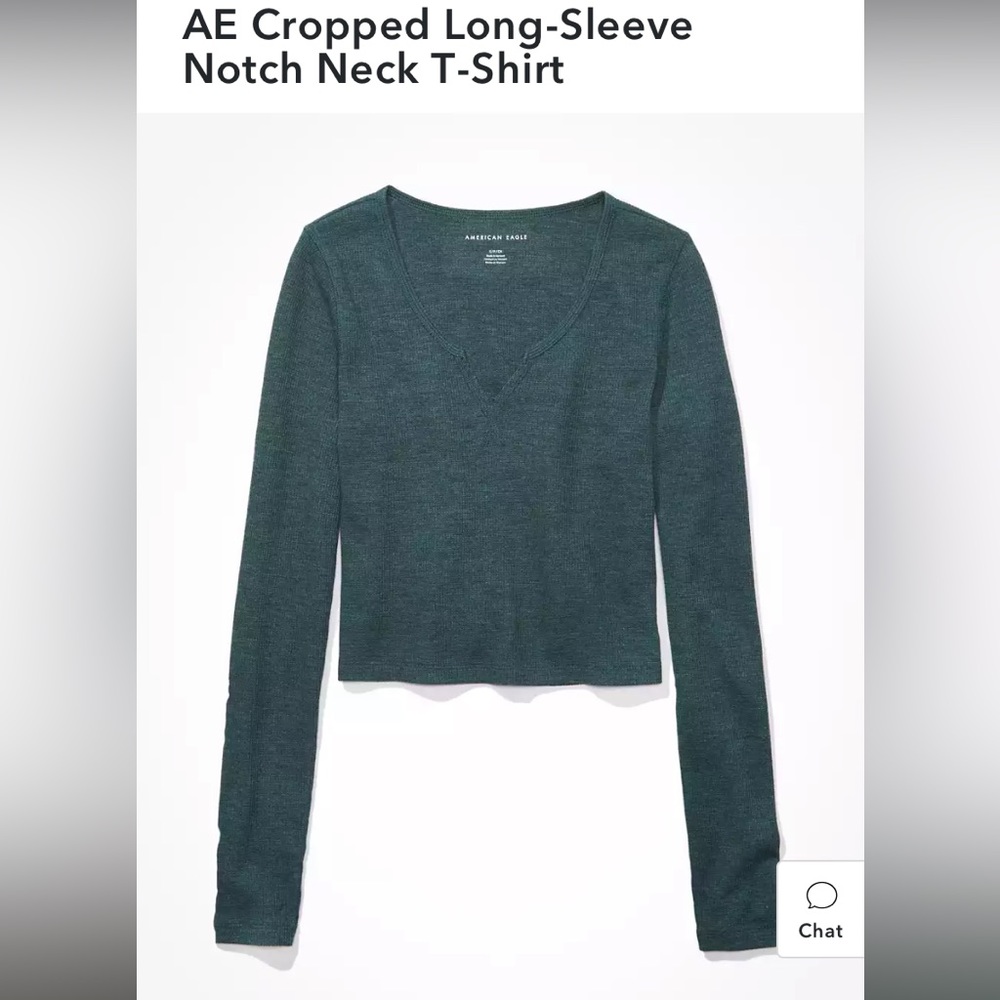 NWT American Eagle Cropped long sleeve knotch t-shirt - Picture 5 of 7
